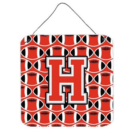 Carolines Treasures Letter H Football Scarlet and Grey Wall or Door Hanging Prints CJ1067-HDS66